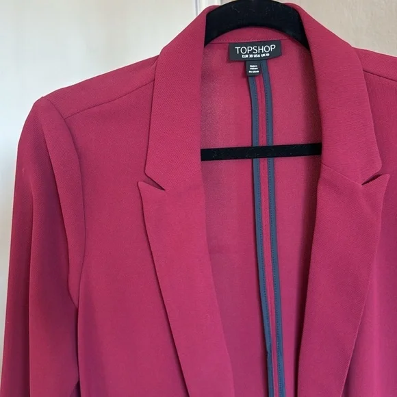 Lightweight TOPSHOP Open Blazer in Red - Size 6 - Picture 4 of 5